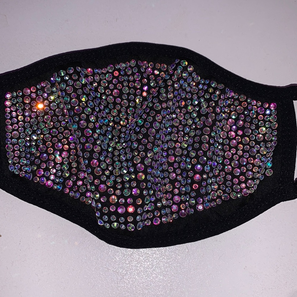 black gemstone mask